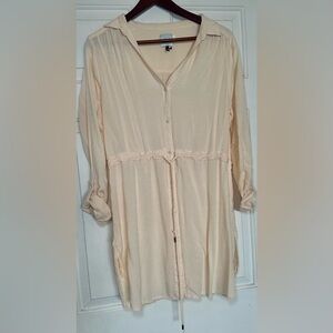 Anthropologie HD In Paris Maja Drawstring Tunic Top Size‎ XL Peach.